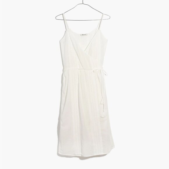 Madewell Sicily Cover-Up Wrap Dress in Eyelet White, Cotton Gauze Sundress, XXS - Picture 6 of 10